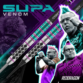 Red Dragon Steel Darts Peter Wright Supa Venom 90% Tungsten Steeltip Dart Steeldart 22 g