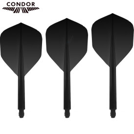Condor Dart Flights Shafts AXE Revival 2 in1 Schaft-Flights-System Schwarz Small Nr.6 L Lang