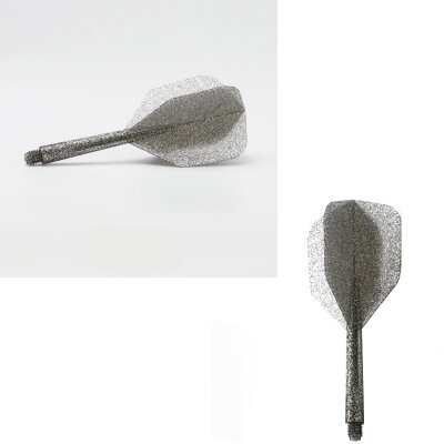 Condor Dart Flights Shafts Lame Glitter 2 in1 Schaft-Flights-System Silber Small Nr.6 L Lang