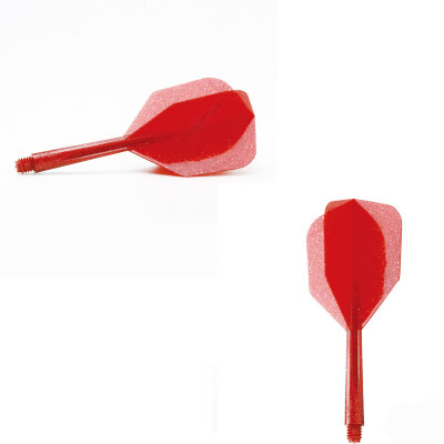 Condor Dart Flights Shafts Lame Glitter 2 in1 Schaft-Flights-System Rot Small Nr.6 L Lang