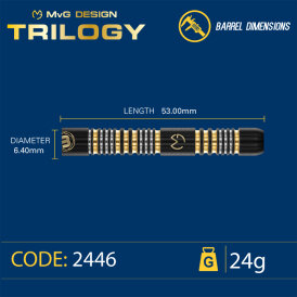 Winmau Steel Darts MvG Michael van Gerwen Trilogy 90% Tungsten Steeltip Dart Steeldart 24 g