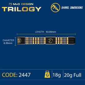 Winmau Soft Darts MvG Michael van Gerwen Trilogy 90% Tungsten Softtip Dart Softdart