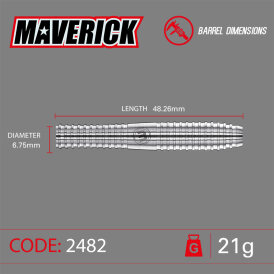 Winmau Steel Darts Maverick 80% Tungsten Steeltip Dart Steeldart 21 g