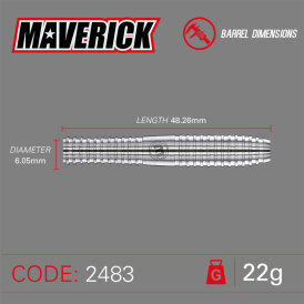 Winmau Steel Darts Maverick 80% Tungsten Steeltip Dart Steeldart 22 g