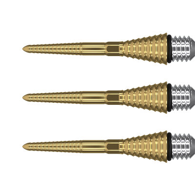 Target Dart Swiss Point-Technologie Steel Tip Schraubspitzen Titanium Conversion Point Grooved Gold 26 mm
