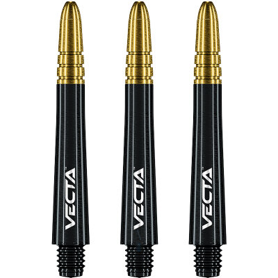 Winmau Vecta Shaft Composite mit leichtem aluminiumlegierten Top Schwarz/Gold M Mittel