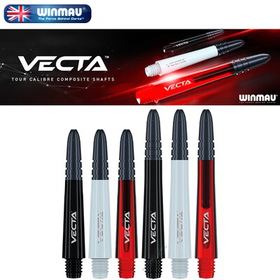 Winmau Vecta Shaft Composite mit leichtem aluminiumlegierten Top Rot/Schwarz S Kurz