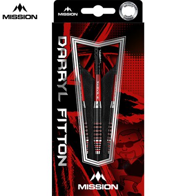 Mission Darts Steel Darts Darryl Fitton The Dazzler Black & Red Electro 95% Tungsten Steeltip Darts Steeldart