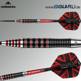 Mission Darts Steel Darts Darryl Fitton The Dazzler Black & Red Electro 95% Tungsten Steeltip Darts Steeldart