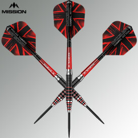 Mission Darts Steel Darts Darryl Fitton The Dazzler Black & Red Electro 95% Tungsten Steeltip Darts Steeldart 24 g