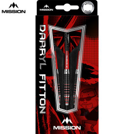 Mission Darts Steel Darts Darryl Fitton The Dazzler Black & Red Electro 95% Tungsten Steeltip Darts Steeldart 26 g