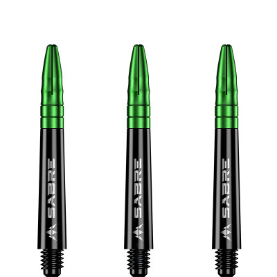 Mission Dart Sabre Shafts Black mit Aluinium-Top Grün IM Intermediate