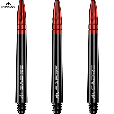 Mission Dart Sabre Shafts Black mit Aluminium-Top Rot M Mittel