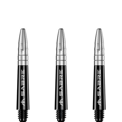 Mission Dart Sabre Shafts Black mit Aluminium-Top Silber S Kurz