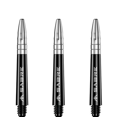 Mission Dart Sabre Shafts Black mit Aluminium-Top Silber IM Intermediate