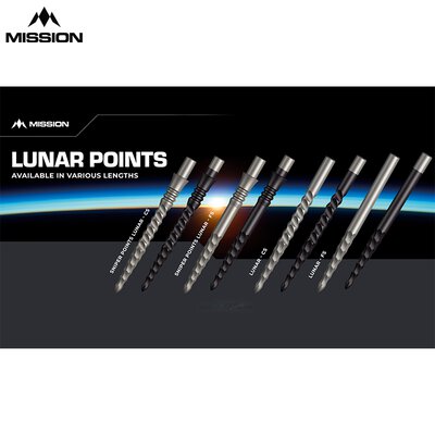 Mission Dart Steel Tip Lunar Dart Points Lunar FS / CS Dart Wechsel- Spitzen verschiedene Farben und Längen
