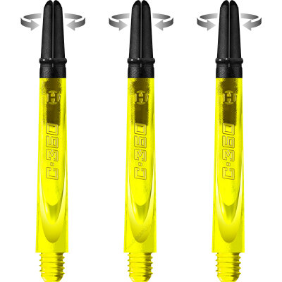 Harrows Dart Carbon 360 Shaft Dartshaft mit rotierenden Carbonverbundstoff-Top M Mittel Gelb