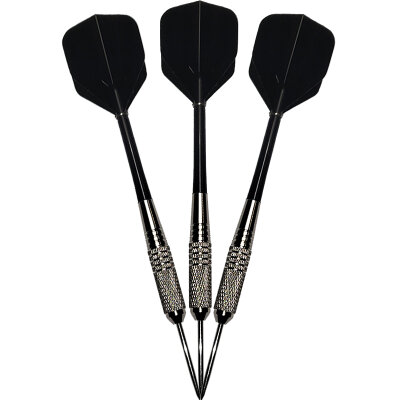 GOKarli Steel Darts Eco Line Brass Silber Knurled Grip Steeltip Darts Steeldart Flight Schwarz