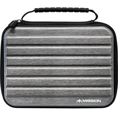 Mission Dart ABS 4 Metallic Darts Case Dartkoffer Darttasche Dartcase Dartbox Wallet Silber