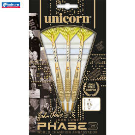 Unicorn Steel Darts World Champion John Lowe Ambassador Phase 3 90% Tungsten Steeltip Darts Steeldart 21 g
