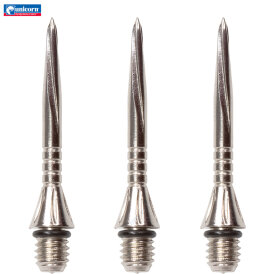 Unicorn Steel Tip Volute Converta 27mm Steel Point Volute Point Dart Schraub- Spitzen Dart Point Silber