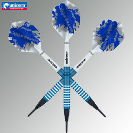 Unicorn Soft Darts Gary Anderson Silverstar Blue 80% Tungsten Softtip Darts Softdart 19 g