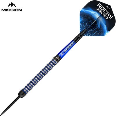 Mission Darts Steel Darts Josh Rock Rocky Black & Blue PVD Coating 95% Tungsten Steeltip Darts Steeldart