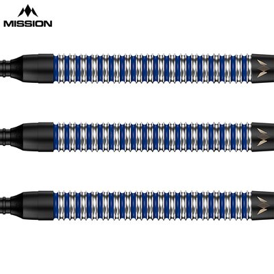 Mission Darts Soft Darts Josh Rock Rocky Black & Blue PVD Coating 95% Tungsten Softtip Darts Softdart 18 g
