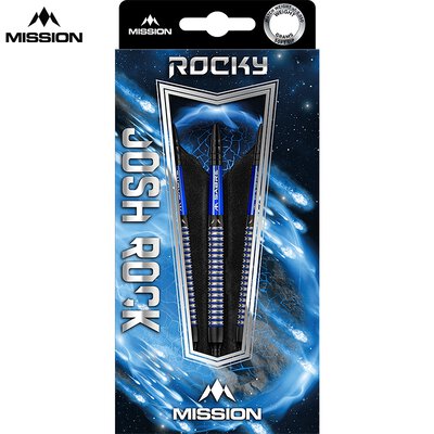 Mission Darts Soft Darts Josh Rock Rocky Black & Blue PVD Coating 95% Tungsten Softtip Darts Softdart 18 g