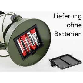 LED Camping Laterne CT-CL Army ØxH 12x23,5cm, 4x AA, warmweiß, dimmbar