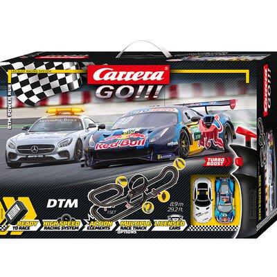 Carrera GO!!! Rennbahn Autorennbahn DTM Speedway Masters Set / Grundpackung 62543 & Action Pack Sprungschanze mit Landerampe 71599