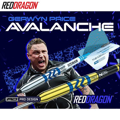Red Dragon Soft Darts Gerwyn Price Iceman Avalanche-Pro 90% Tungsten Softtip Dart Softdart 20 g