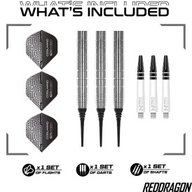 Red Dragon Soft Darts Luke Humphries TX1 90% Tungsten Softtip Dart Softdart 20 g