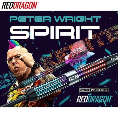 Red Dragon Steel Darts Peter Wright Spirit 90% Tungsten Steeltip Dart Steeldart