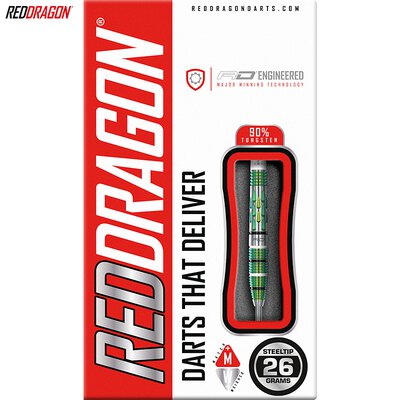 Red Dragon Steel Darts Artura Screamin Green 90% Tungsten Steeltip Dart Steeldart