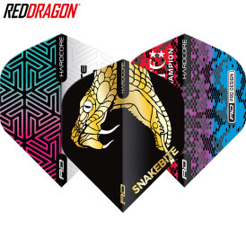 Red Dragon Peter Wright Snakebite Flight Pack Hardcore Standard Dart Flight Neuheit 2022 / 2023 verschiedene Designs