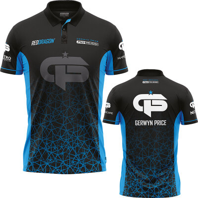 Red Dragon Darts Gerwyn Price The Iceman Pro Tour Player Shirt Matchshirt Dart Shirt Trikot Design 2023 Größe L