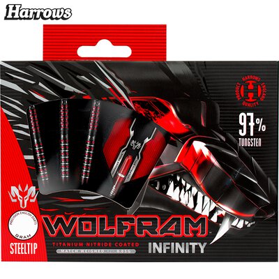 Harrows Steel Darts Wolfram Infinity 97% Tungsten Steeltip Dart Steeldart 25 g Barrels leicht bespielt!