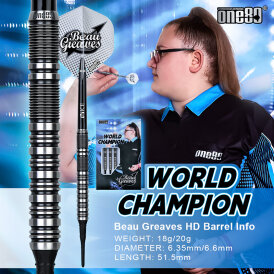 one80 Soft Dart Beau Greaves Beau n Arrow HD 80% Tungsten Softtip Dart Softdart 20 g