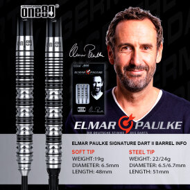 one80 Steel Dart Signature Elmar Paulke VHD V2 Dartpapst 90% Tungsten Steeltip Dart Steeldart