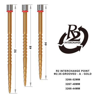 one80 Steel Darts R2 Revolution Interchange Points 2,35, 2,0, 1,5 mm Point Wechselspitzen Grooved Smooth