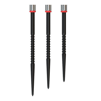 one80 Steel Darts R2 Revolution Interchange Points 2,35 mm Point Wechselspitzen Schwarz Grooved C 52 mm