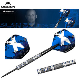 Mission Darts Steel Darts Alan Soutar Soots Blue & White Electro 90% Tungsten Steeltip Darts Steeldart 24 g