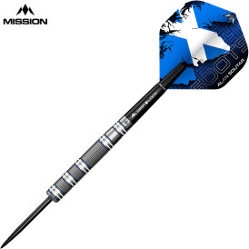 Mission Darts Steel Darts Alan Soutar Soots Blue & White Electro 90% Tungsten Steeltip Darts Steeldart 28 g