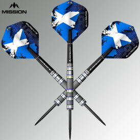 Mission Darts Steel Darts Alan Soutar Soots Blue & White Electro 90% Tungsten Steeltip Darts Steeldart 28 g