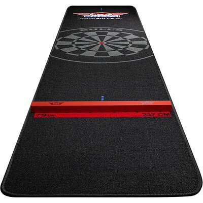 BULLS NL Dartmatte Dartteppich Carpet Mat 60 cm oder 65 cm  x 300 cm Black-Black mit Oche Verpackung beschädigt!