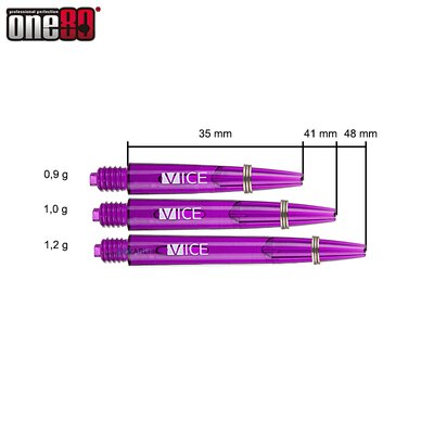 one80 Proplast Vice Shaft mit Federring in verschiedenen Designs 5er Set