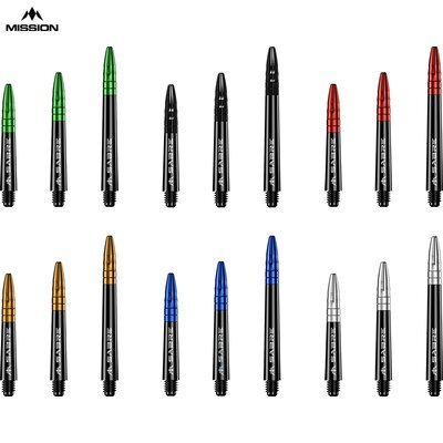 Mission Dart Sabre Shafts Black mit Aluminium-Top 3er Set verschiedene Farben und Längen
