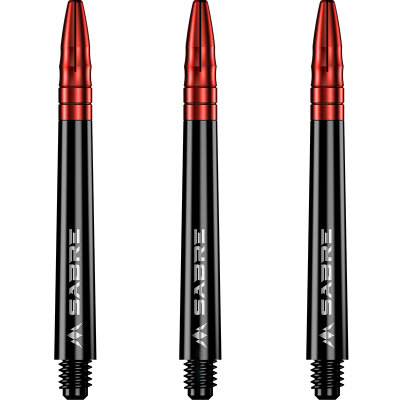 Mission Dart Sabre Shafts Black mit Aluminium-Top 3er Set Rot M Mittel
