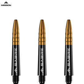Mission Dart Sabre Shafts Black mit Aluminium-Top 3er Set Gold S Kurz